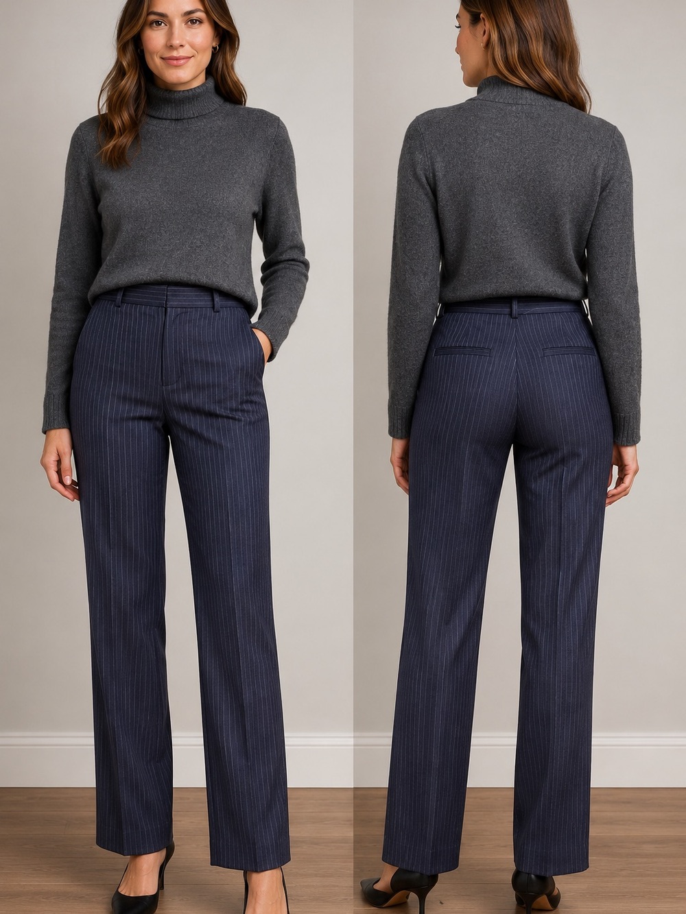 Banana Republic Regan Navy
Pinstripe Pants Size 6